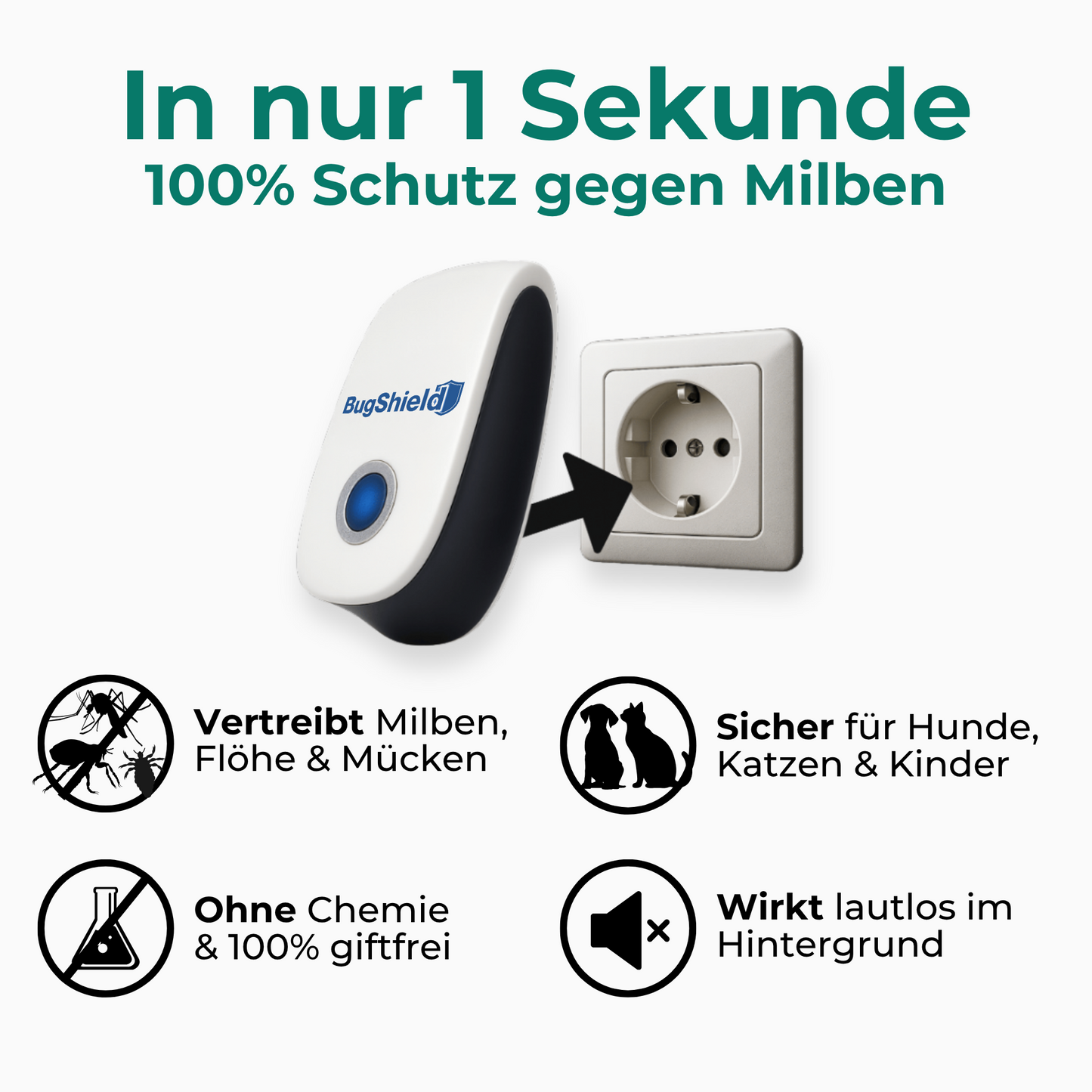 BugShield | Ultraschall gegen Milben, Flöhe, Bettwanzen & Mücken