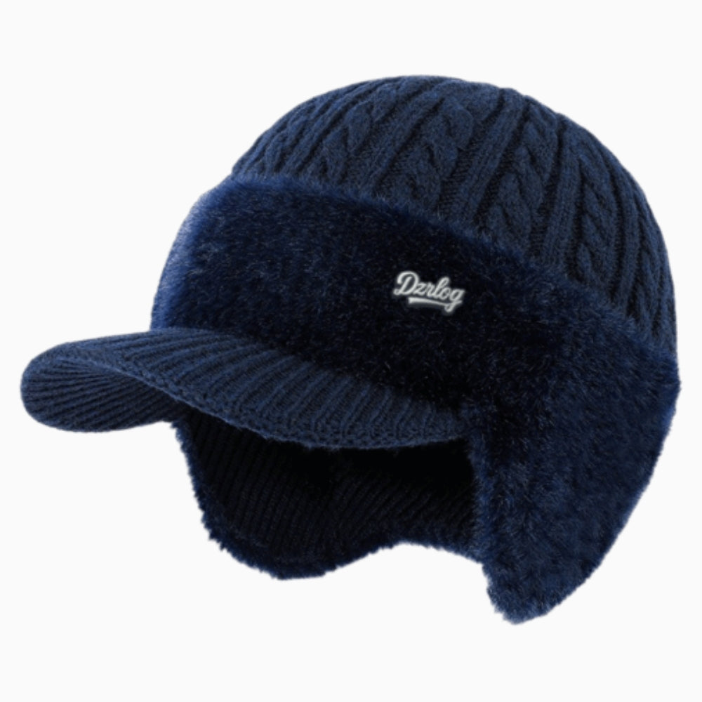 Snowie | Strickmütze mit Nerzfellfutter für vollständigen Kopf- und Ohrenschutz