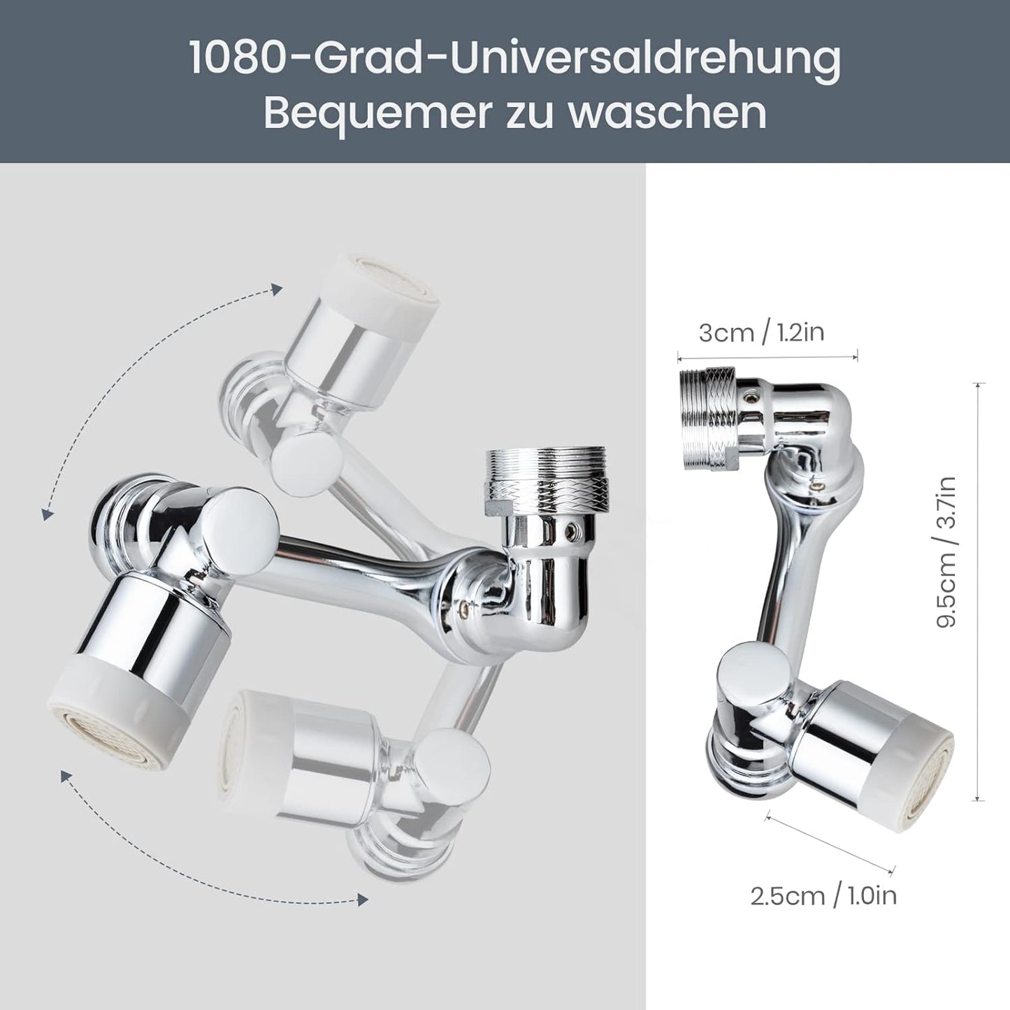 StreamFix | 1080°-drehbare Universal-Wasserhahnverlängerung
