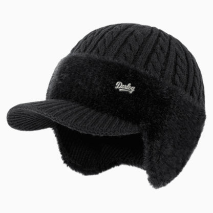 Snowie | Strickmütze mit Nerzfellfutter für vollständigen Kopf- und Ohrenschutz